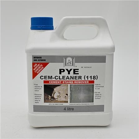 PYE CEM-CLEANER 118 STAINS REMOVER 4 LITRE