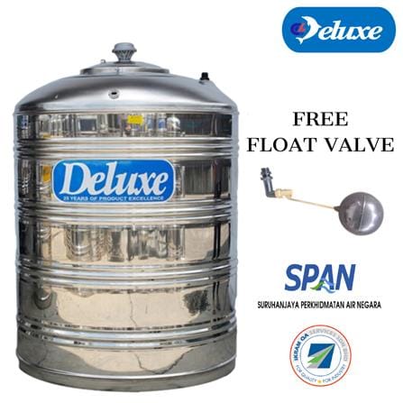 DELUXE STAINLESS STEEL WATER TANK VERTICAL WITHIOUT STAND FLAT BOTTOM CL25F 1,000L
