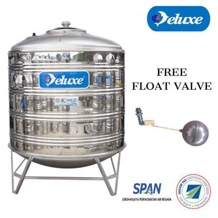 DELUXE STAINLESS STEEL WATER TANK VERTICAL WITH STAND ROUND BOTTOM CL30K 1,250L