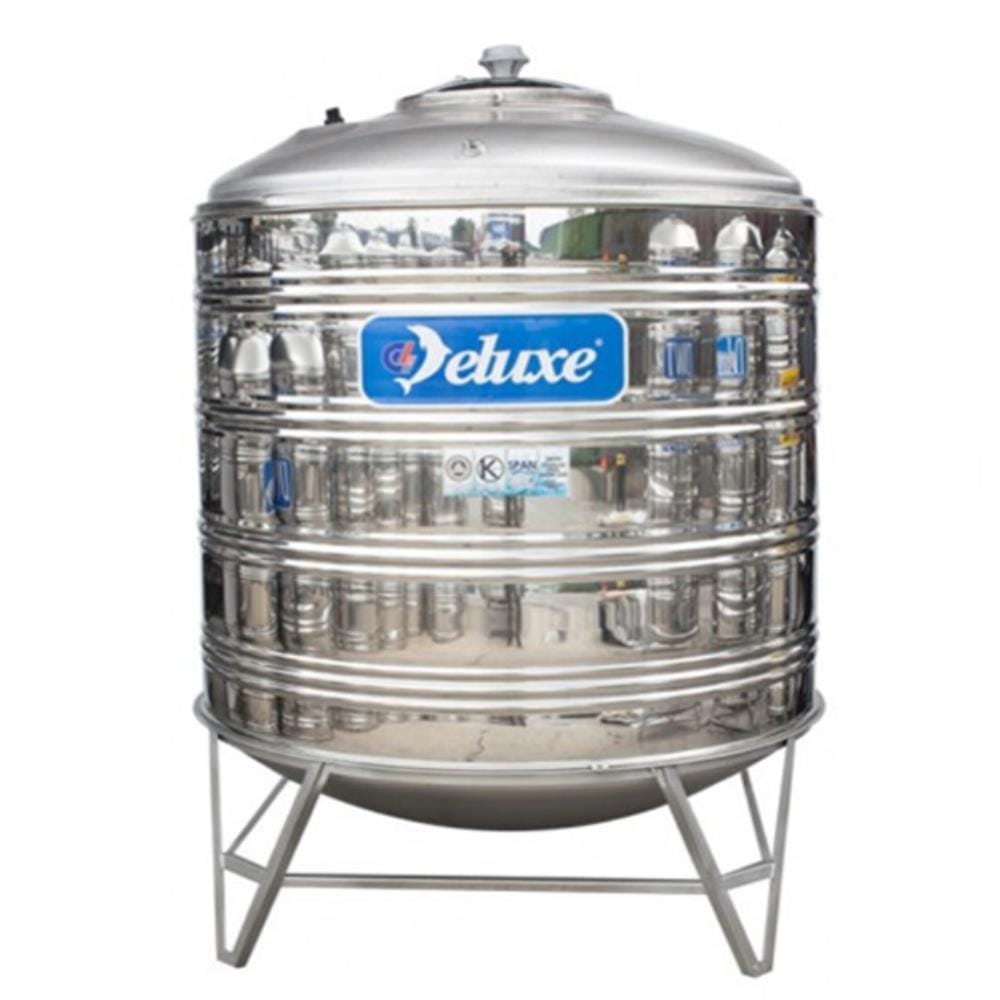 DELUXE STAINLESS STEEL WATER TANK VERTICAL WITH STAND ROUND BOTTOM CL40K 1,600L