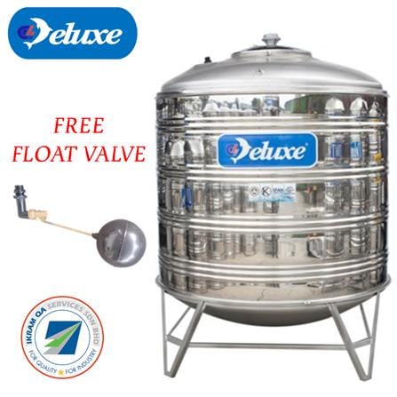 DELUXE STAINLESS STEEL WATER TANK VERTICAL WITH STAND ROUND BOTTOM CL40K 1,600L