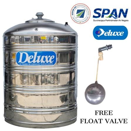 DELUXE STAINLESS STEEL WATER TANK VERTICAL WITHOUT STAND FLAT BOTTOM CL60F 3,000L