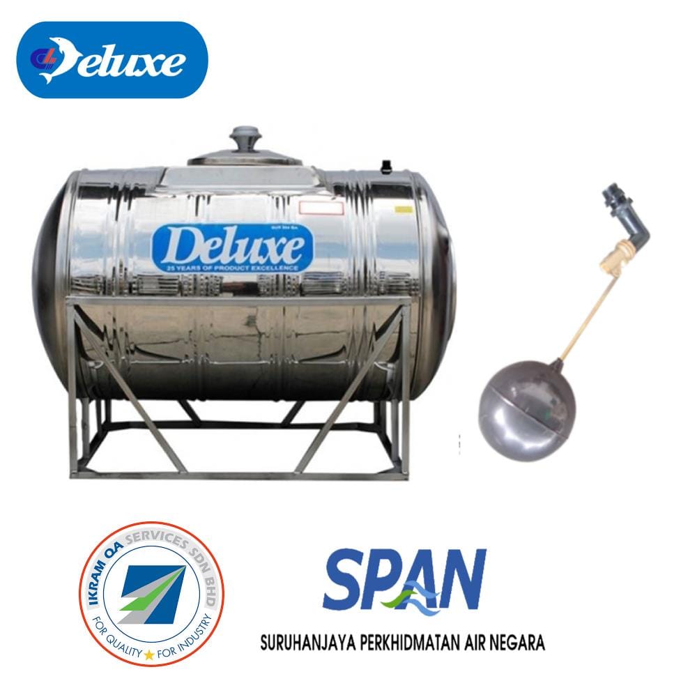 DELUXE STAINLESS STEEL WATER TANK HORIZONTAL WITH STAND CL20KH 850L