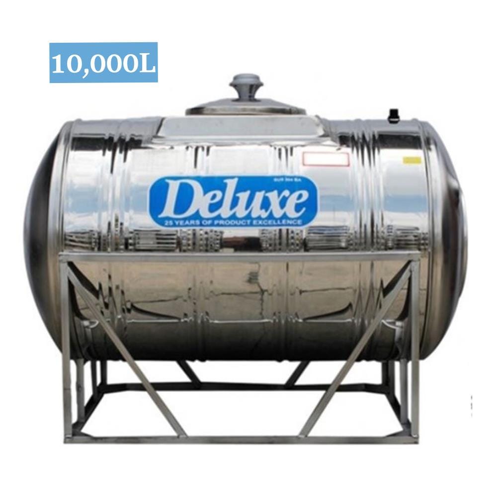 DELUXE STAINLESS STEEL WATER TANK HORIZONTAL WITH STAND CL220KH 10,000L