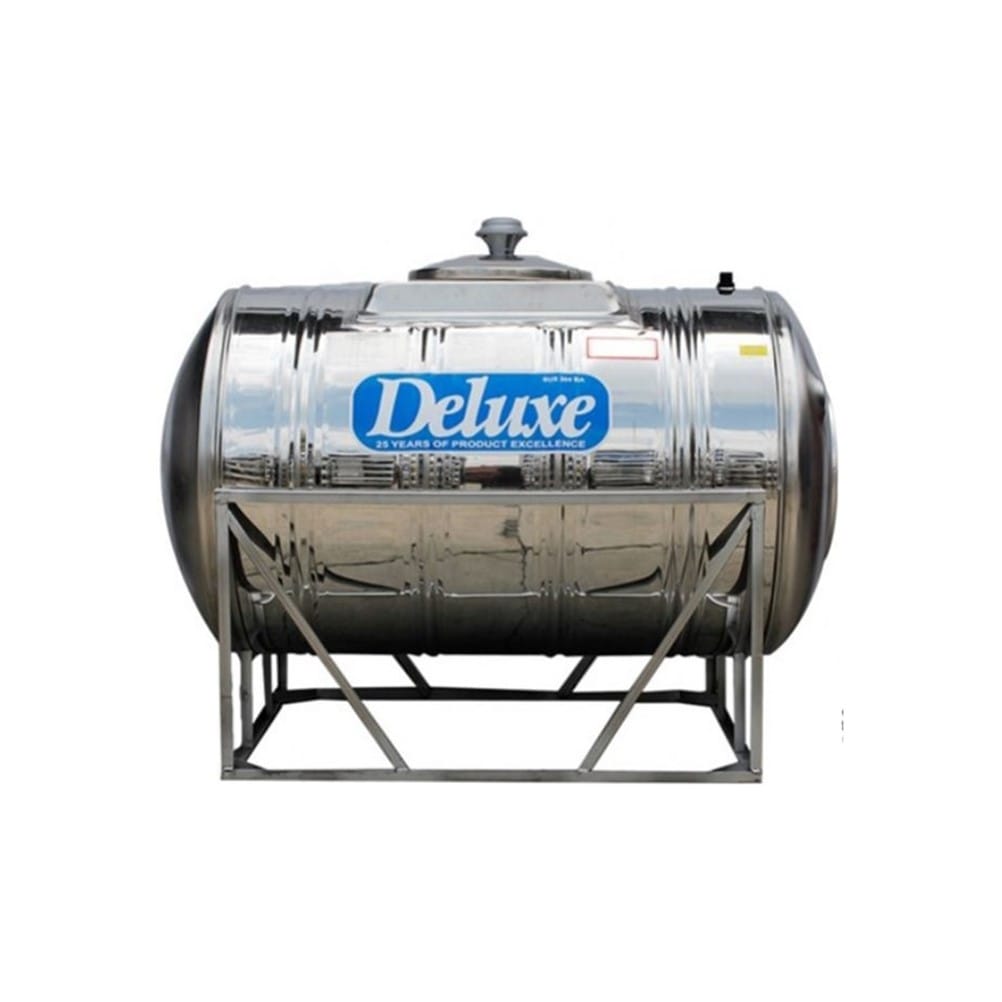 DELUXE STAINLESS STEEL WATER TANK HORIZONTAL WITH STAND CL220KH 10,000L
