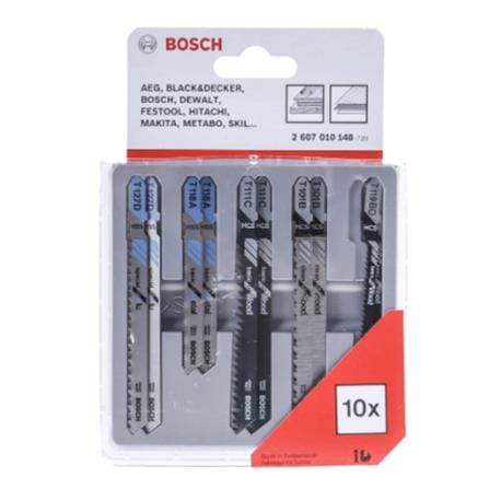 BOSCH JIGSAW BLADE SET WOOD & METAL 10PCS/PACK