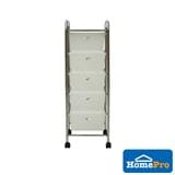 HOMEPRO STORAGE CAR WITH DRAWER 5 TIER FLF001-5 W33.5XD39XH96CM WHITE
