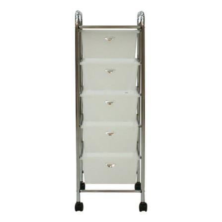 HOMEPRO STORAGE CAR WITH DRAWER 5 TIER FLF001-5 W33.5XD39XH96CM WHITE