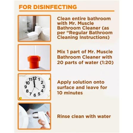 MR MUSCLE BATHROOM REGULAR (KILL 99% OF GERMS) 900ML