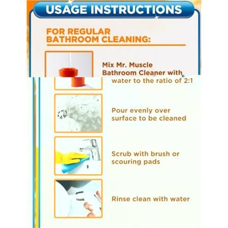 MR MUSCLE BATHROOM REGULAR (KILL 99% OF GERMS) 900ML