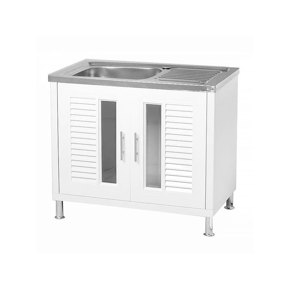 KING BASE CABINET STAINLESS STEEL SINK NUVO WHITE