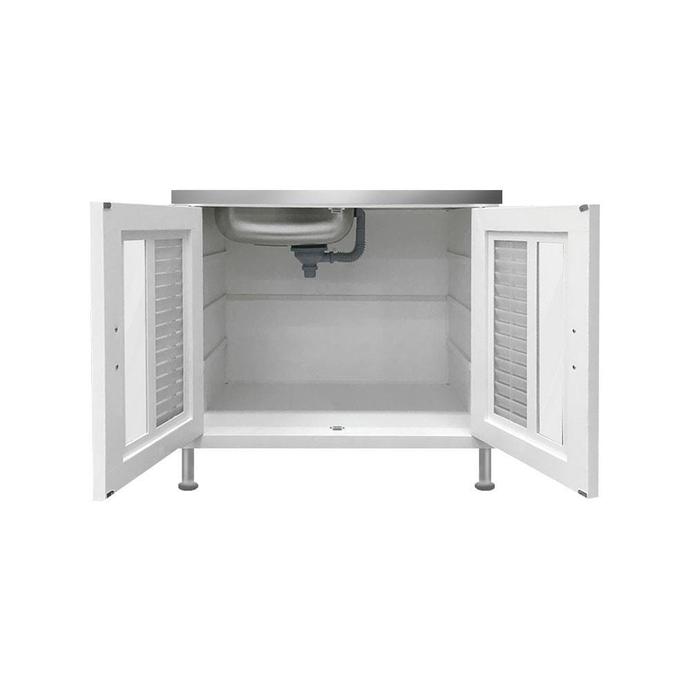 KING BASE CABINET STAINLESS STEEL SINK NUVO WHITE