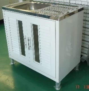 KING BASE CABINET STAINLESS STEEL SINK NUVO WHITE