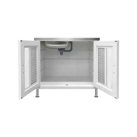 KING BASE CABINET STAINLESS STEEL SINK NUVO WHITE
