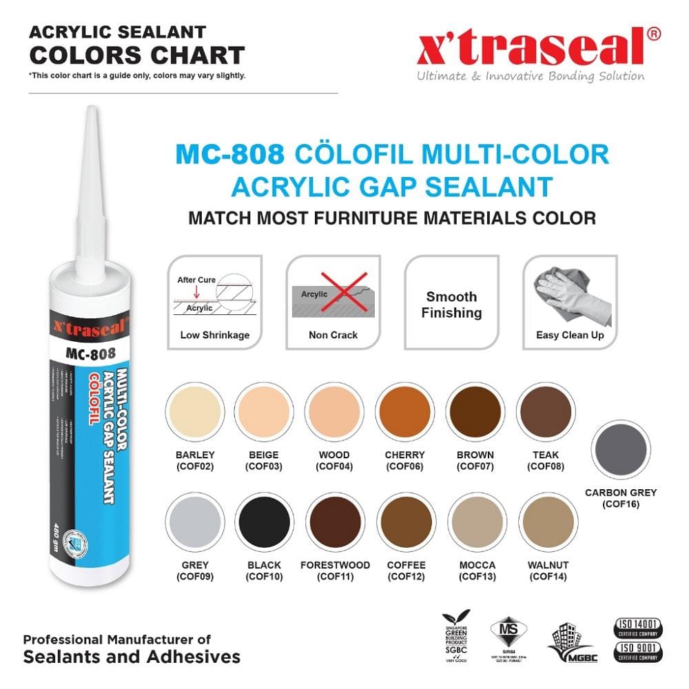 X'TRASEAL ACRYLIC SEALANT 480G MC-808 FW