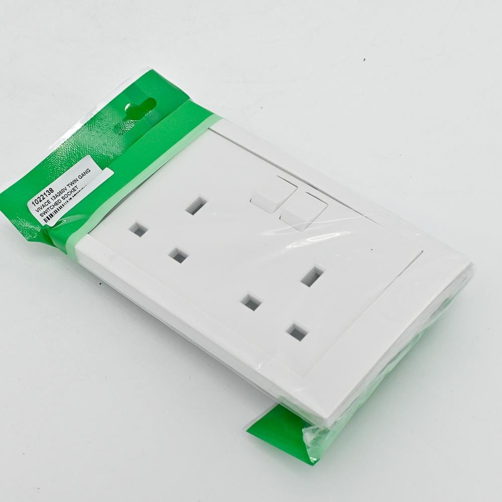 SCHNEIDER VIVACE 13A250V TWIN GANG SWITCHED SOCKET