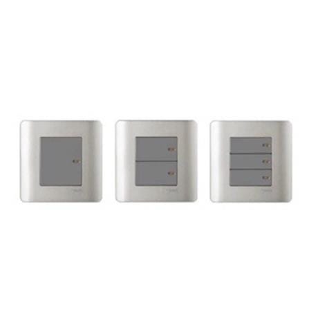 ZENCELO 2 GANG 1 WAY SWITCH SCHNEIDER SILVER SATIN