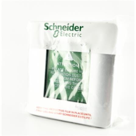 ZENCELO 2 GANG 1 WAY SWITCH SCHNEIDER SILVER SATIN
