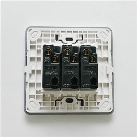 ZENCELO 3 GANG 1 WAY SWITCH SCHNEIDER SILVER SATIN