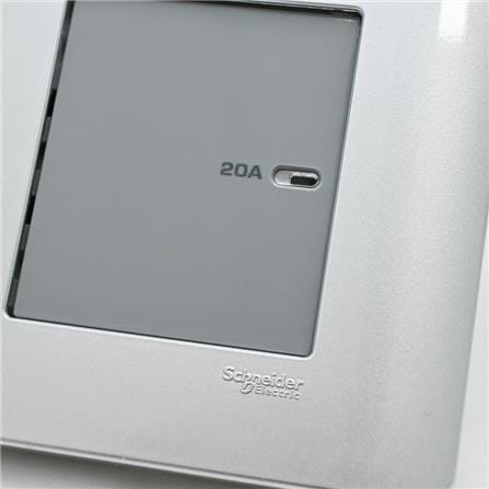 ZENCELO 20A 1 GANG DOUBLE POLE SWITCH SCHNEIDER SILVER SATIN