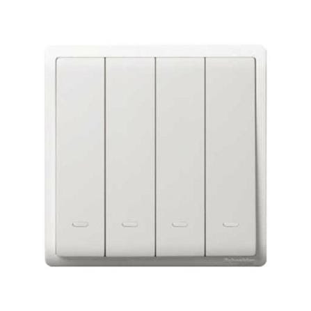 SCHNEIDER PIENO 4 GANG 1 WAY SWITCH WHITE E8234L1F G11