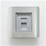 ZENCELO 1 GANG TELEPHONE SOCKETS SCHNEIDER 6P/4C E8431RJS4 SILVER SATIN