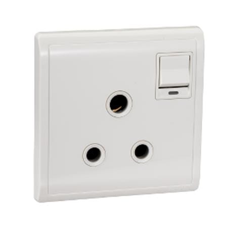 SCHNEIDER PIENO 15A 1 GANG 3 ROUND PIN SWITCH SOCKETS E8215 15C WHITE G11