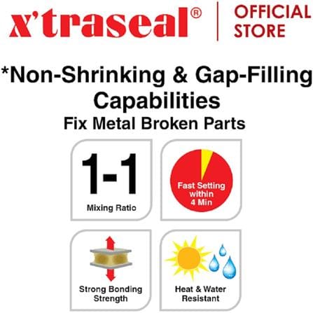 X'TRASEAL 4MINS STEEL EPOXY 56.5GM GREY