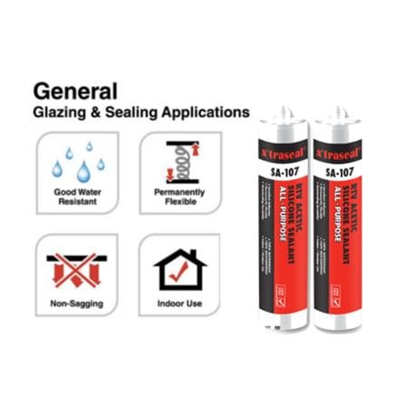 X'TRASEAL ALL PURPOSE ACETIC SILICONE SA-107 WHITE