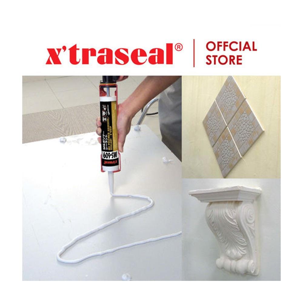 X'TRASEAL POLYMER ADHESIVE SEALANT X'GRIP 290ML MS609 WHITE