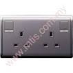 SCHNEIDER PIENO 13A TWIN GANG SWITCH SOCKET - LAVENDER SILVER (E82T25C LS G11)