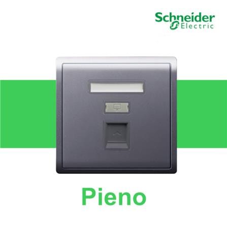 SCHNEIDER PIENO 1 GANG TELEPHONE SOCKET E8231RJS4 LAVENDER SILVER G11