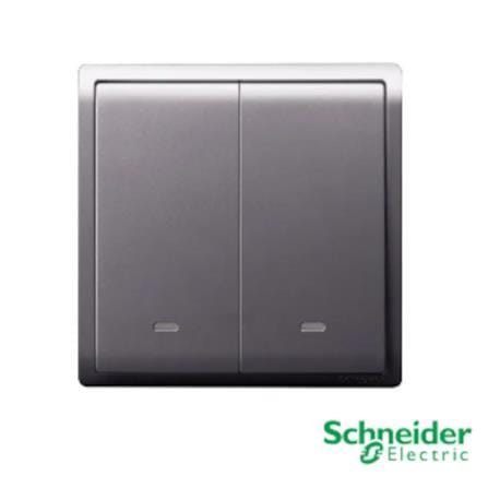 SCHNEIDER PIENO 2 GANG 2 WAY SWITCH E8232L2F LAVENDER SILVER G11