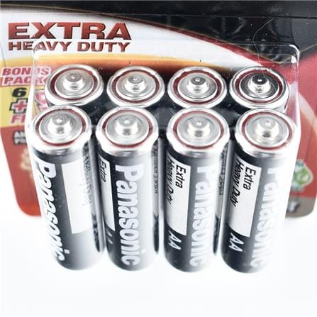EXTRA AA 1.5V ZINC CARBON BATTERY PANASONIC UM3SHD/8B2F BLACK