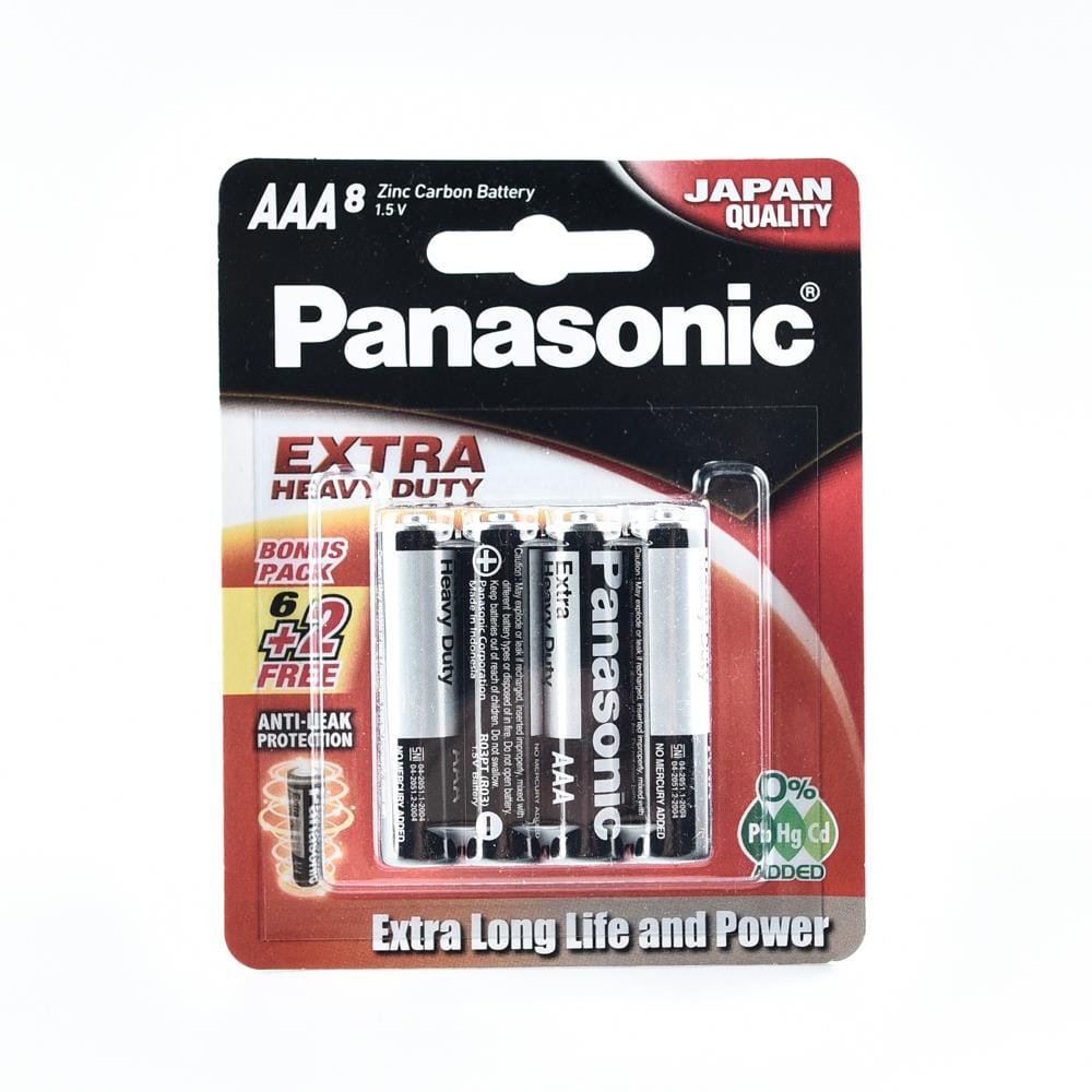 EXTRA AAA1.5V ZINC CARBON BATTERY PANASONIC UM4SHD/8B2F BLACK
