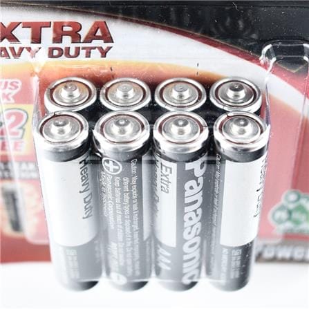EXTRA AAA1.5V ZINC CARBON BATTERY PANASONIC UM4SHD/8B2F BLACK
