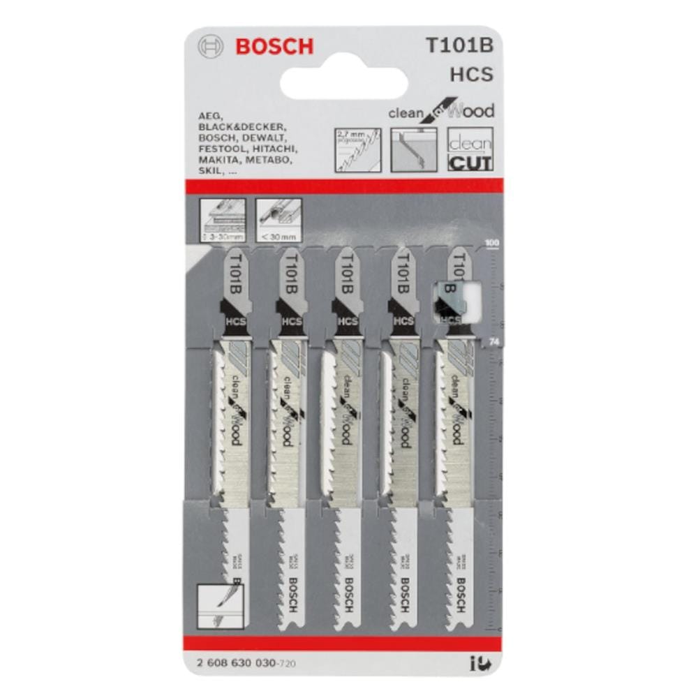 BOSCH JIGSAW BLADE T101B (Fine Straight Cut)(Wood) 4 - 30mm 5PCS/PACK
