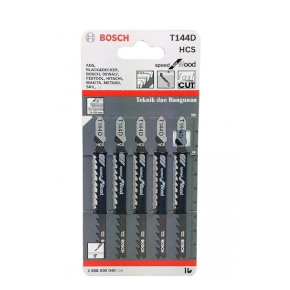 BOSCH JIGSAW BLADE  T144D (Straight Quick Cut) (Wood) 6-60mm 5PCS/PACK