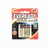EVEREADY GOLD ALKALINE AAA BATTERY A92BP3+1M 4S