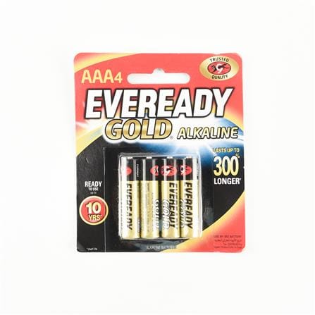EVEREADY GOLD ALKALINE AAA BATTERY A92BP3+1M 4S