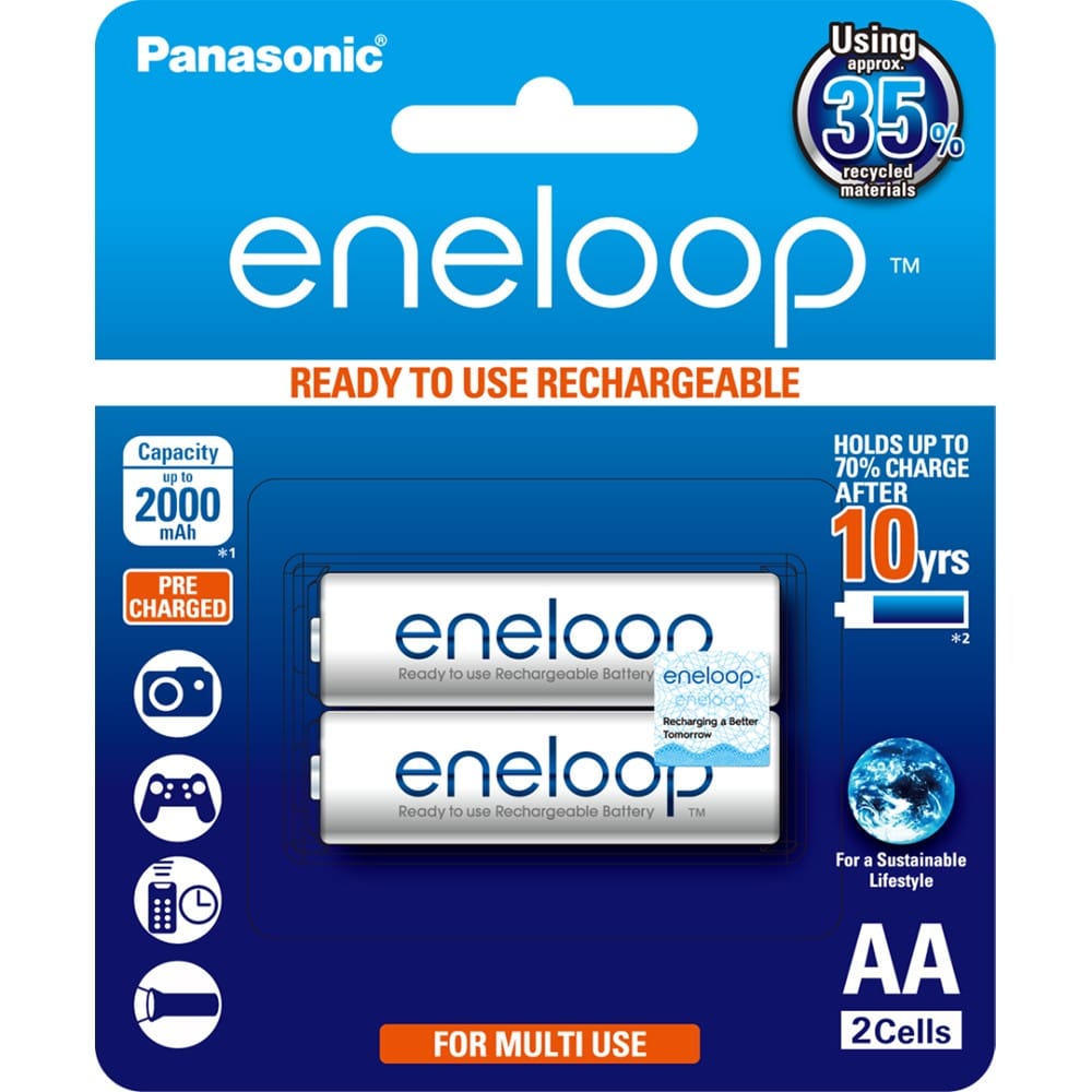 PANASONIC ENELOOP AA BATTERY 2PCS BK-3MCCE/2BT