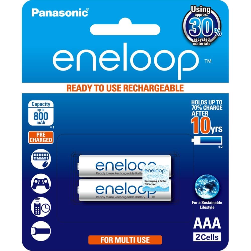 PANASONIC ENELOOP AAA BATTERY 2PCS BK-4MCCE/2BT