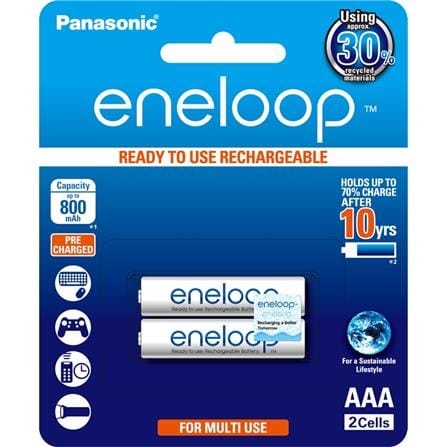 PANASONIC ENELOOP AAA BATTERY 2PCS BK-4MCCE/2BT
