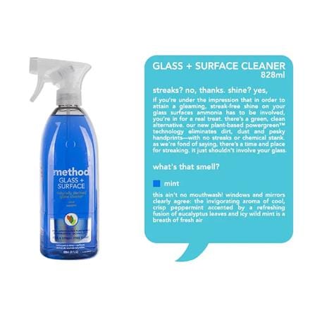 METHOD GLASS & SURFACE CLEANER 828ML