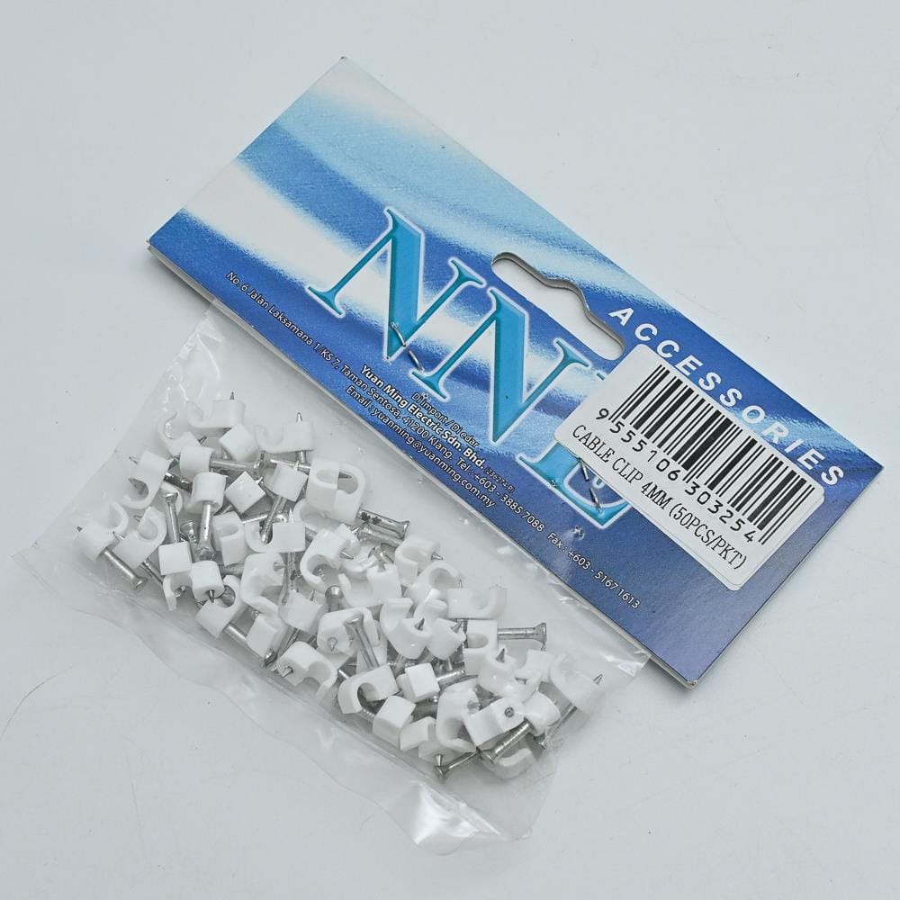 MASTAR CABLE CLIP 4MM 50PCS WHITE