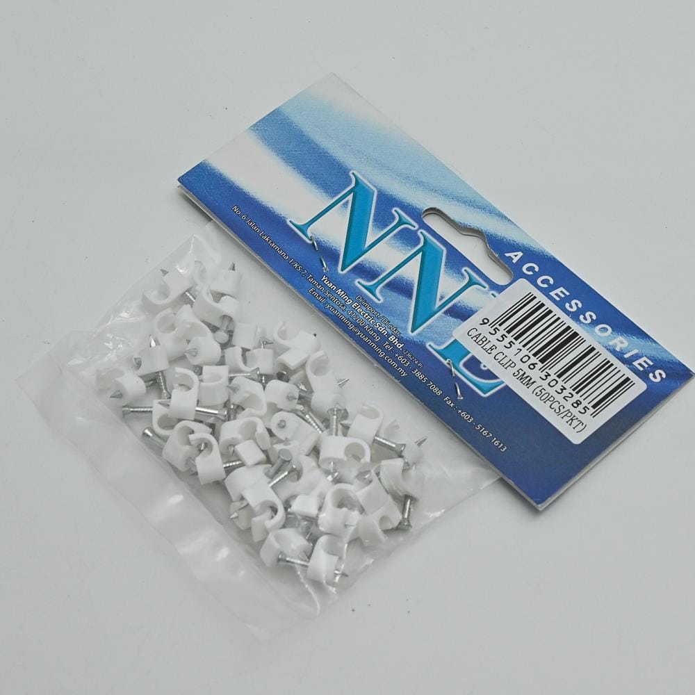 MASTAR CABLE CLIP 5MM 50PCS WHITE