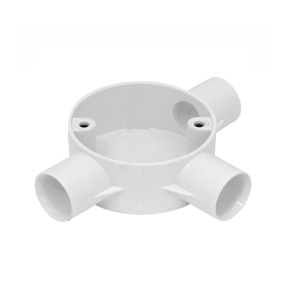 PVC CONDUIT 3 WAY BOX (TEE BOX ) 25MM MASTAR WHITE