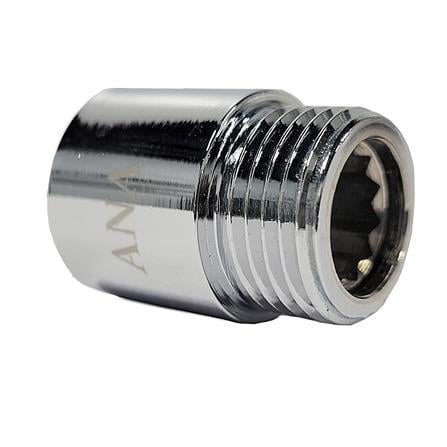 ANA CHROME PLATED FEMALE MALE BRASS SOCKET 1105-420 (20MM HEIGHT) SILVER