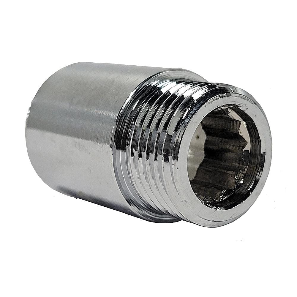ANA CHROME PLATED FEMALE MALE BRASS SOCKET 1105-425 (25MM HEIGHT) SILVER