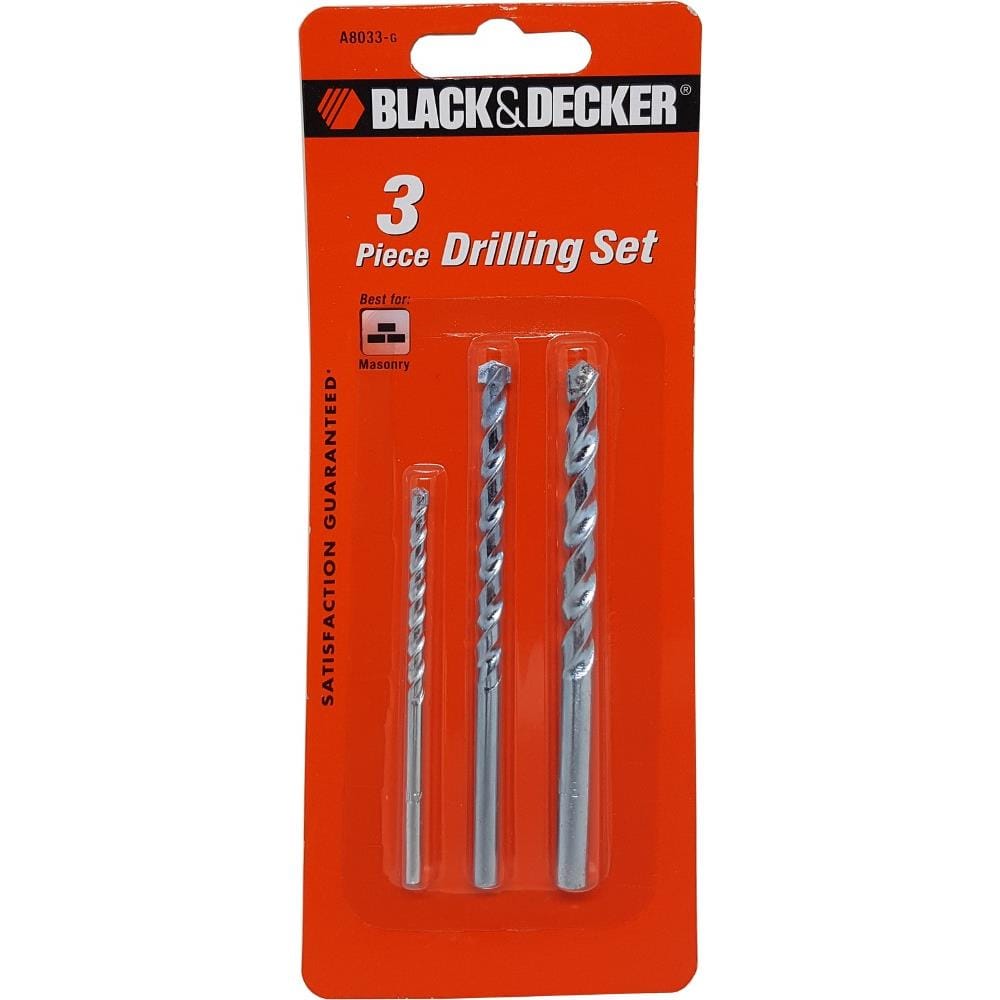 BLACK & DECKER MASONRY DRILL BIT 3EA/SET